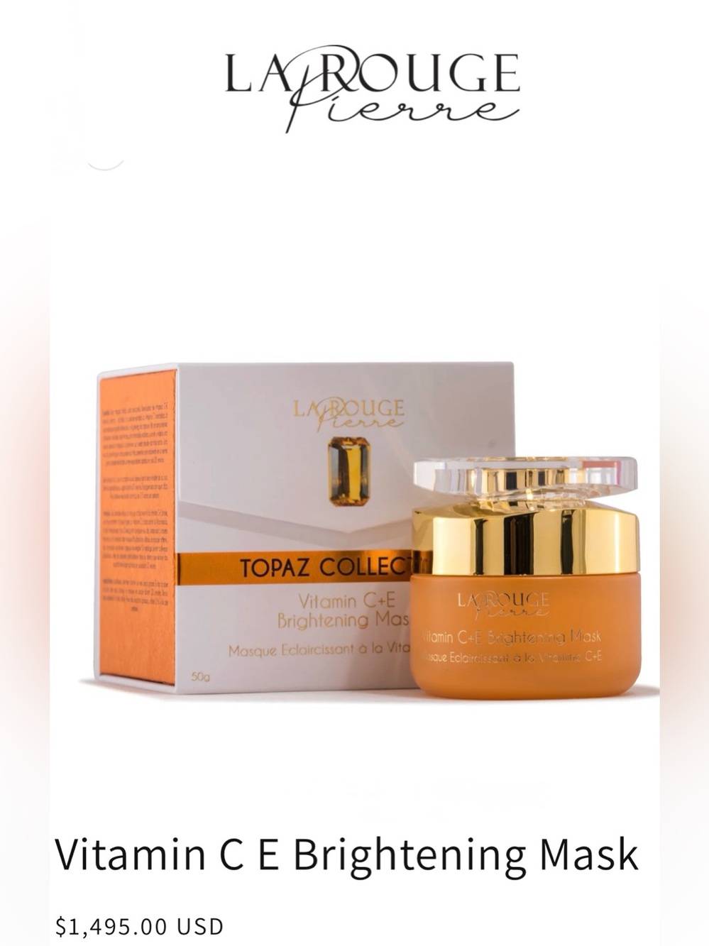 Vitamin C+E Brightening Mask — Orange